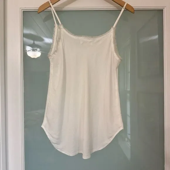 Bella Dahl White V-Neck Frayed Tencel Cami - Picture 7 of 9